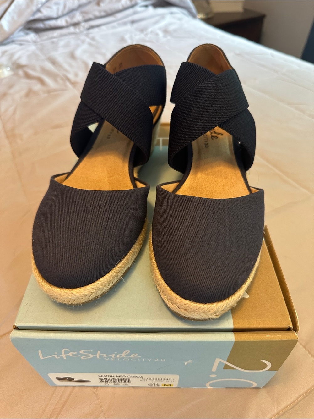 Life Stride Navy Canvas Crisscross Espadrille